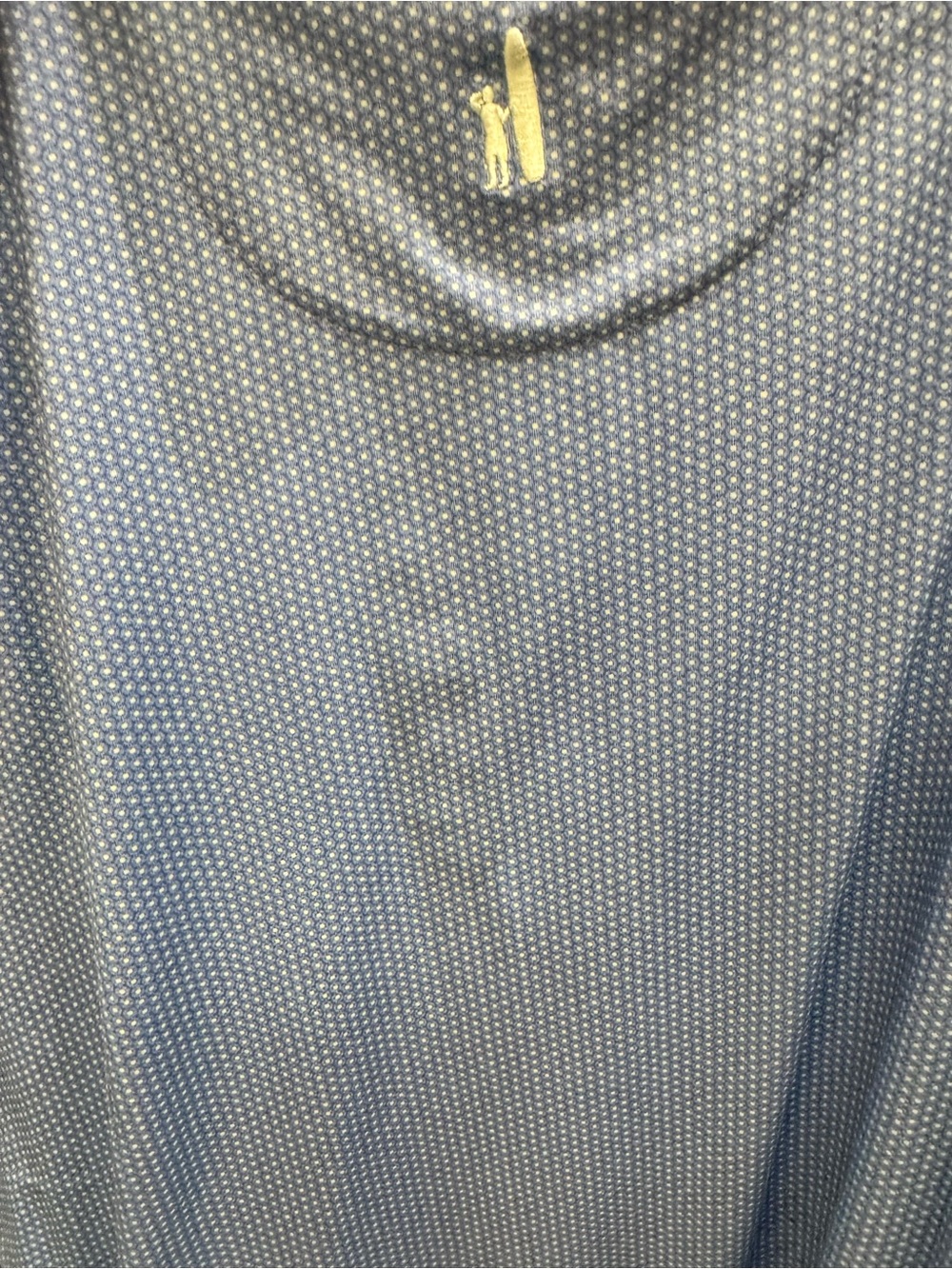 johnnie-O Light Blue Polo with Yellow Microdots